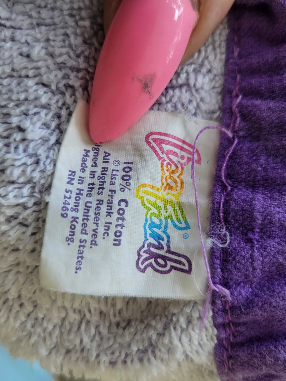 Vintage LISA FRANK Colorful Purple MAX SPLASH Dolphin & Penguin prin Swim Towel